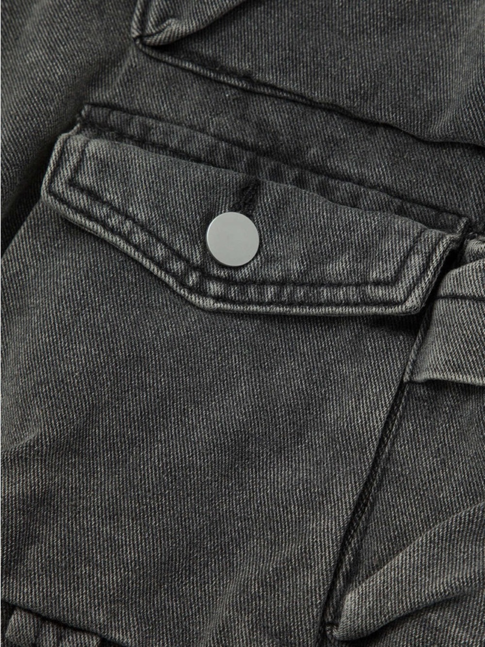 MICAS High-Waist Cargo Wide Leg Jeans - Washed Gray - Picture 3 of 9